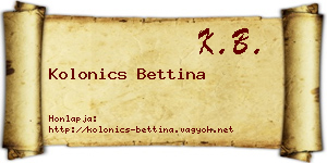 Kolonics Bettina névjegykártya
