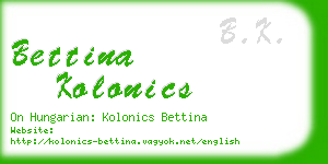 bettina kolonics business card